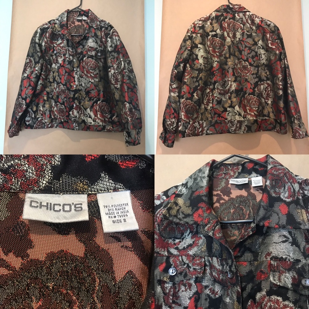 Chicos floral print short jacket